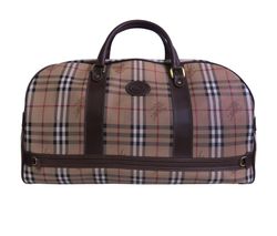 Vintage Carry On Travel Bag, Canvas, Check/ Brown, 3*